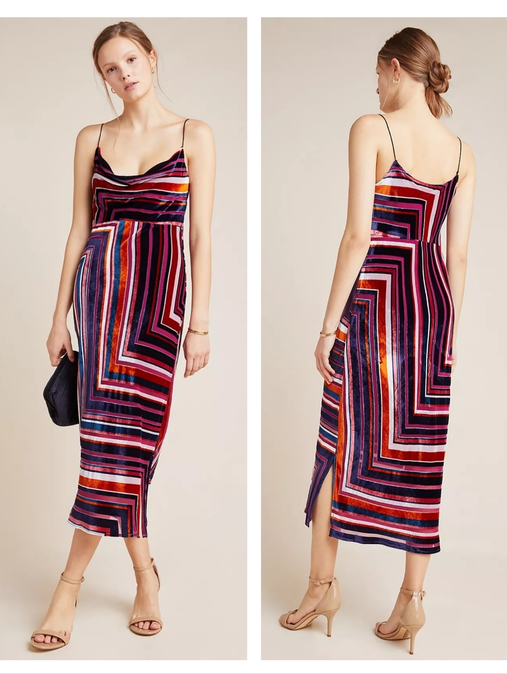 Anthropologie Tina Velvet Slip Midi Dress Small